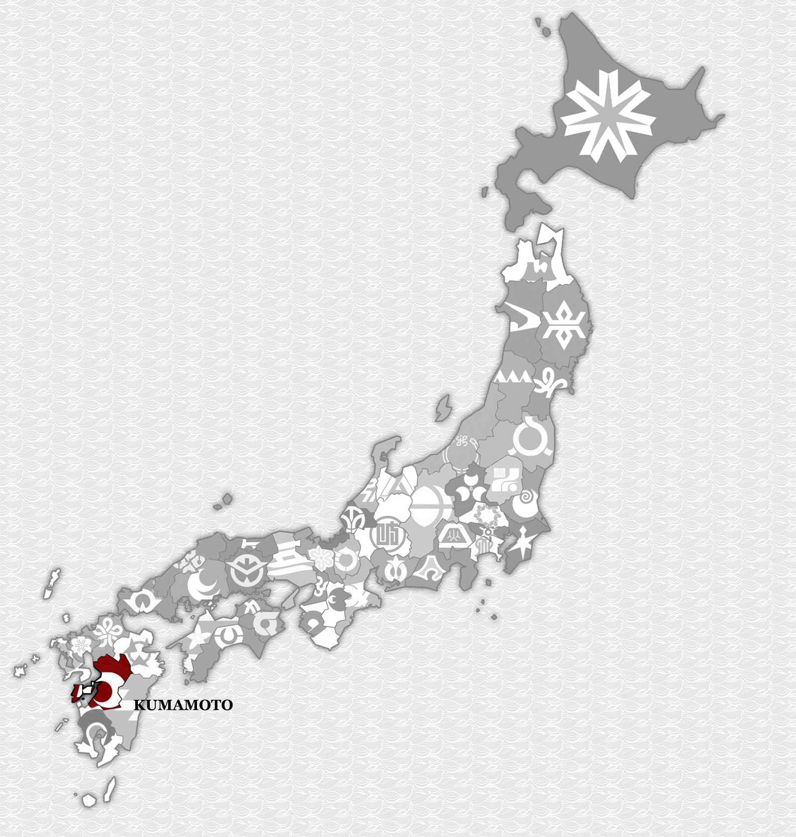prefectures of japan on administration map